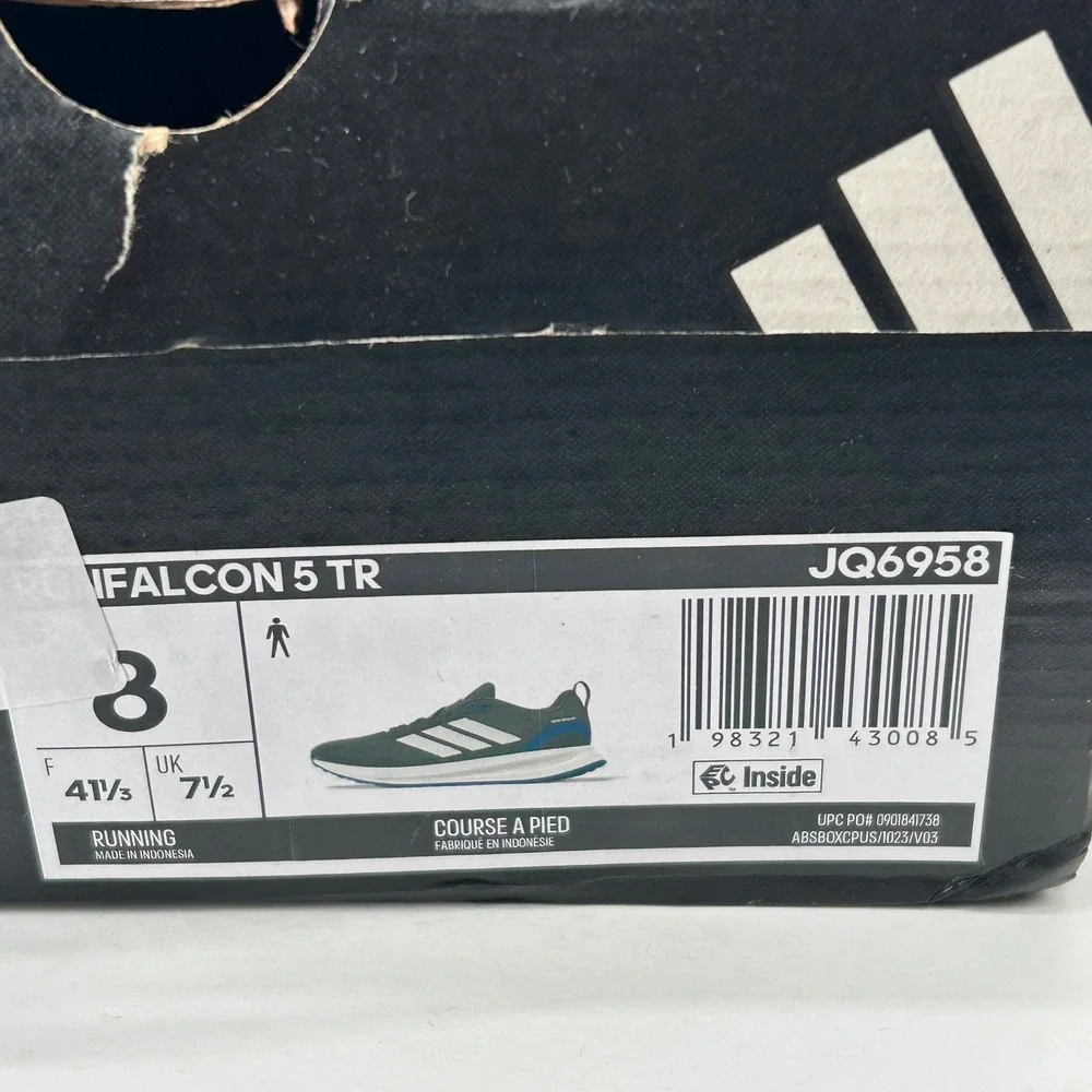 Adidas Runfalcon 5 TR Mens Size 8 Olive Green Blue JQ6958 Trail Running NEW